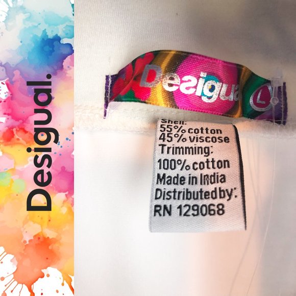 Desigual Fal BERLIN A line cotton colorful summer shiny layer look Lg skirt New - Picture 6 of 8